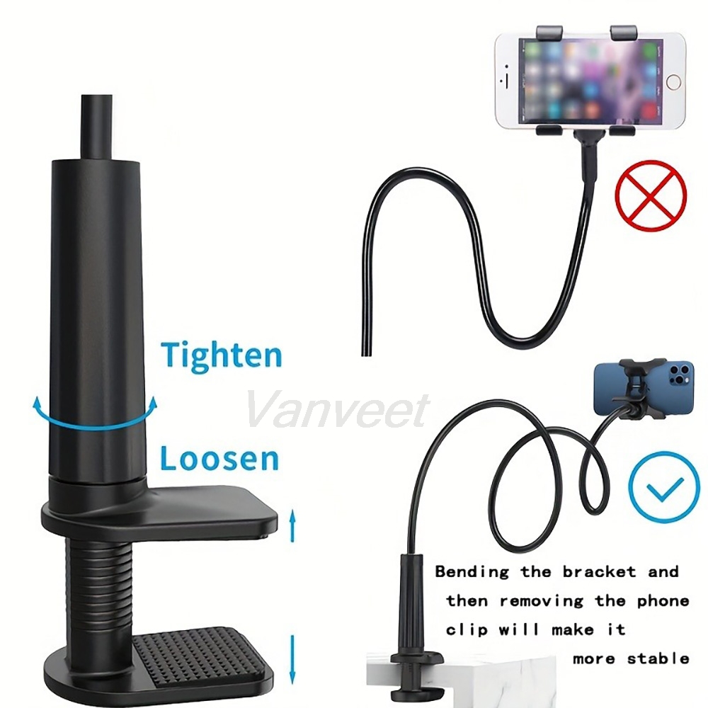 Desk Setup Stand - 360° Mobile Phone Holder Stand Clip