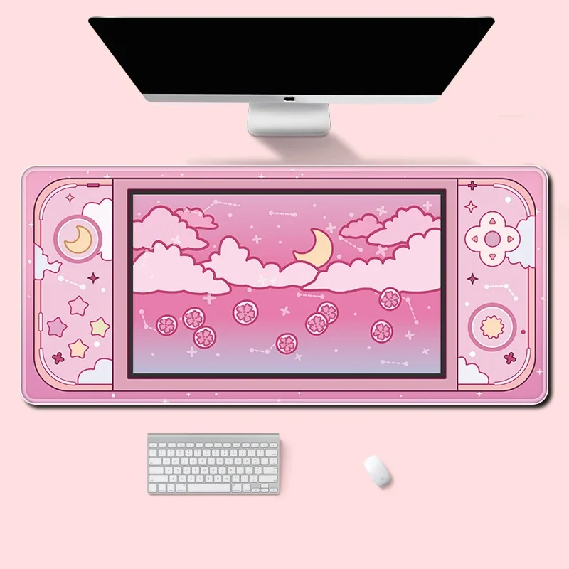 Desk Setup Aesthetic - Moon and Stars Large Desk Mat