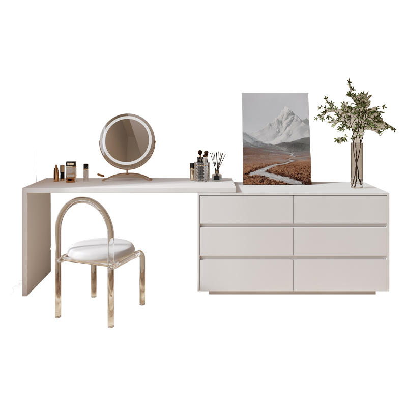 Desk Vanity Setup - Dresser,Multi-purpose Flat L Shape Home Office