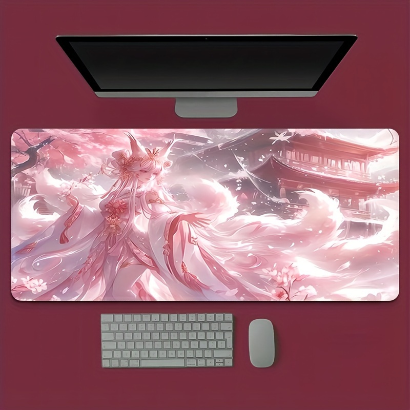 Desk Setup Aesthetic - Anime Fox Girl Desk Mat, Extended