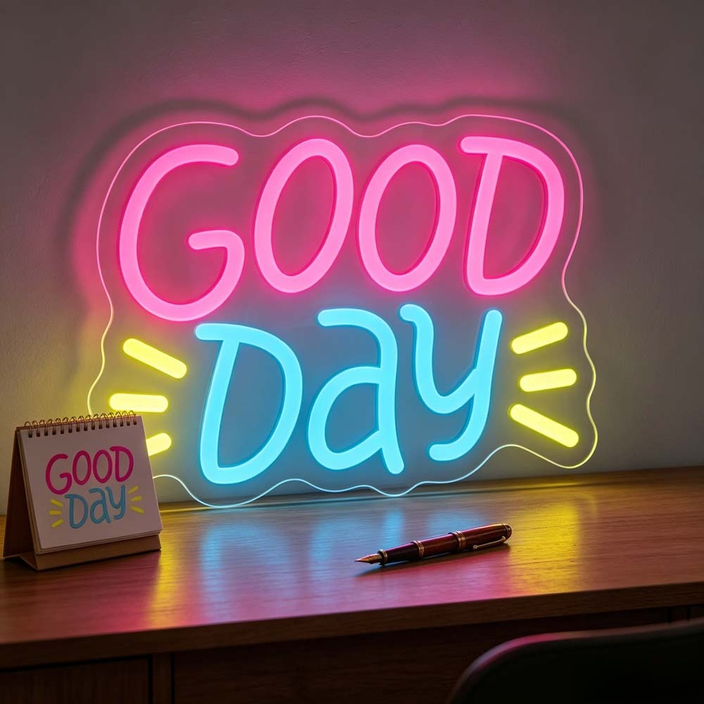 Desk Setup Aesthetic - Good Day Neon Sign LED Colorful