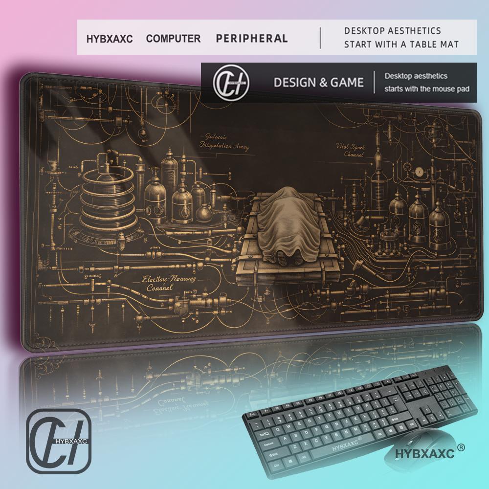 Desk Setup Aesthetic - HYBXAXC Frankenstein Lab Desk Mat Gothic