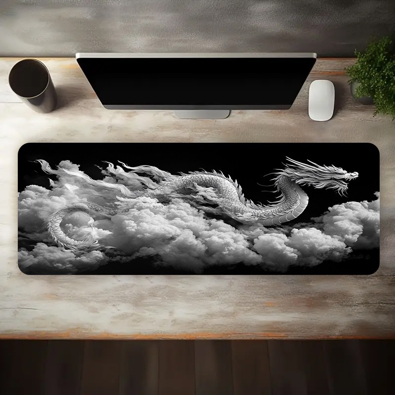 Black and White Dragon Gaming  - Desk Setup Black And White ulasan dan harga