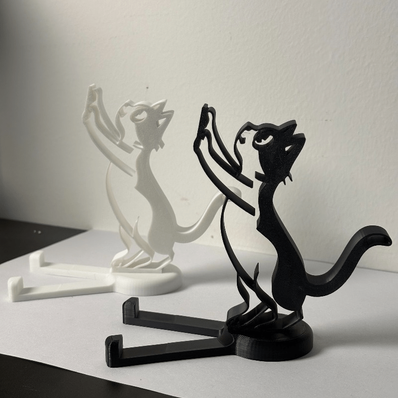 Abstract Hollow Line Cat Phone - Desk Setup Stand ulasan dan harga
