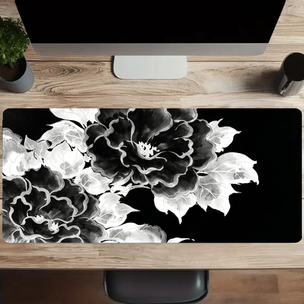 Black and White Ink Dyed Peony - Desk Setup Black And White ulasan dan harga