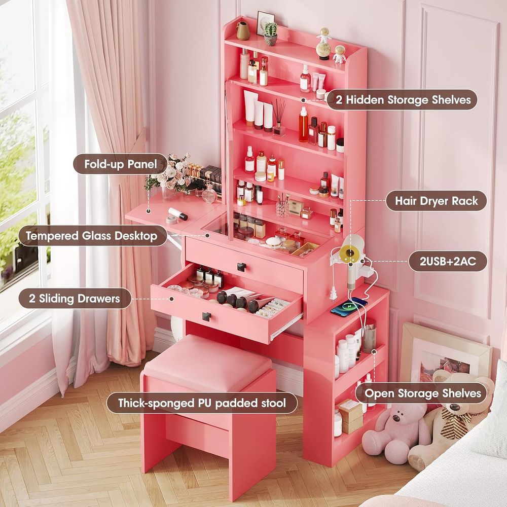 Vabches Small Makeup Vanity De - Desk Vanity Setup ulasan dan harga