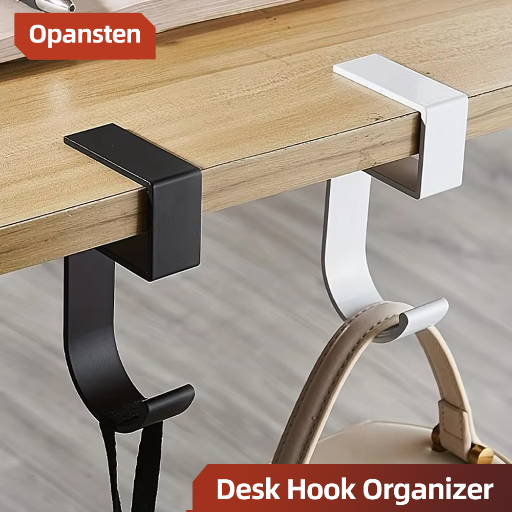 Aluminum Desk Hook Organizer A - Desk Setup Black And White ulasan dan harga