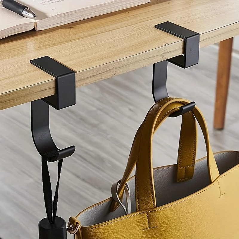 Aluminum Desk Hook Organizer A - Desk Setup Black And White ulasan dan harga