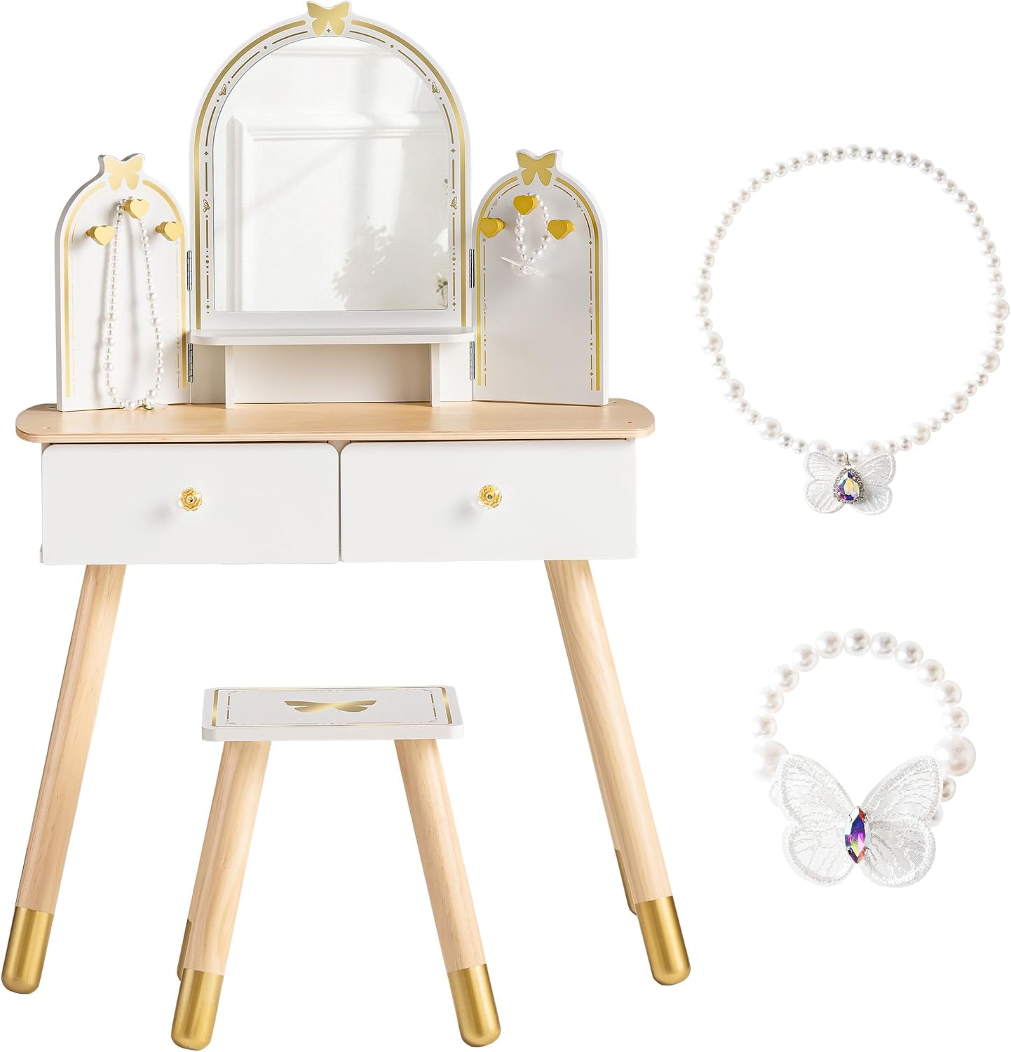 ROBOTIME White Kids Vanity Set - Desk Vanity Setup ulasan dan harga