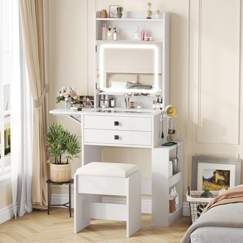 Vabches Small Makeup Vanity De - Desk Vanity Setup ulasan dan harga