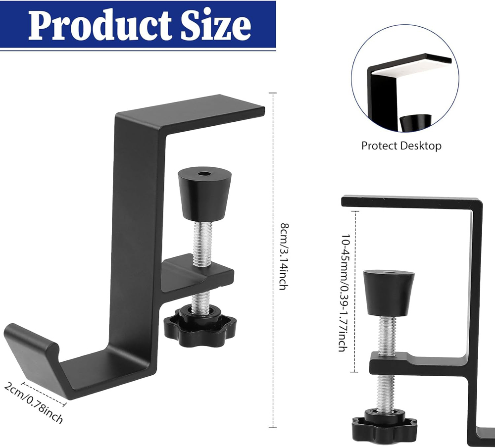 Aluminum Alloy Headphone Hook  - Gaming Setup Desk ulasan dan harga