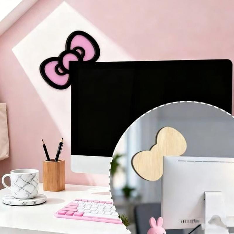New 1/2Pcs Wooden Bowknot PC A - Gaming Setup Desk ulasan dan harga
