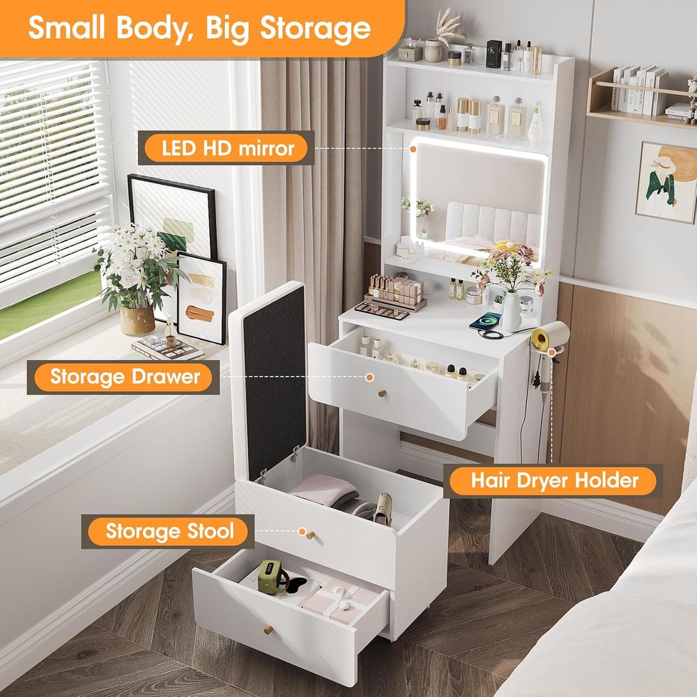 Vabches Make Up Vanity Desk wi - Desk Vanity Setup ulasan dan harga