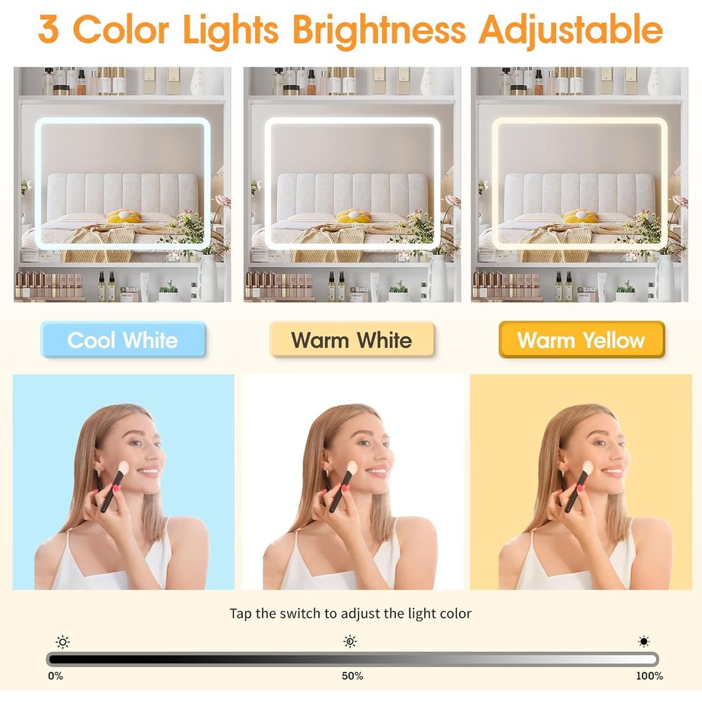 Vabches Make Up Vanity Desk wi - Desk Vanity Setup ulasan dan harga