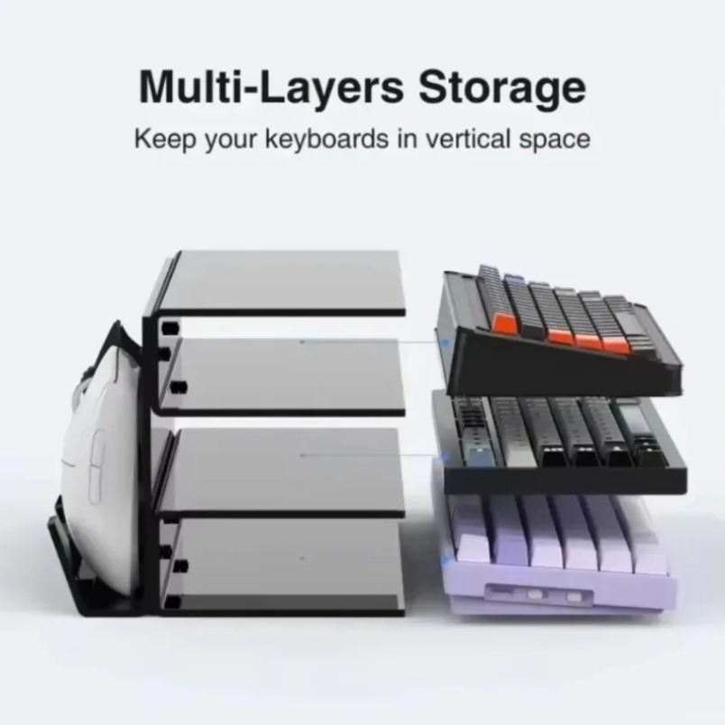 Keyboard Stand 3 Tier Acrylic  - Gaming Setup Desk ulasan dan harga