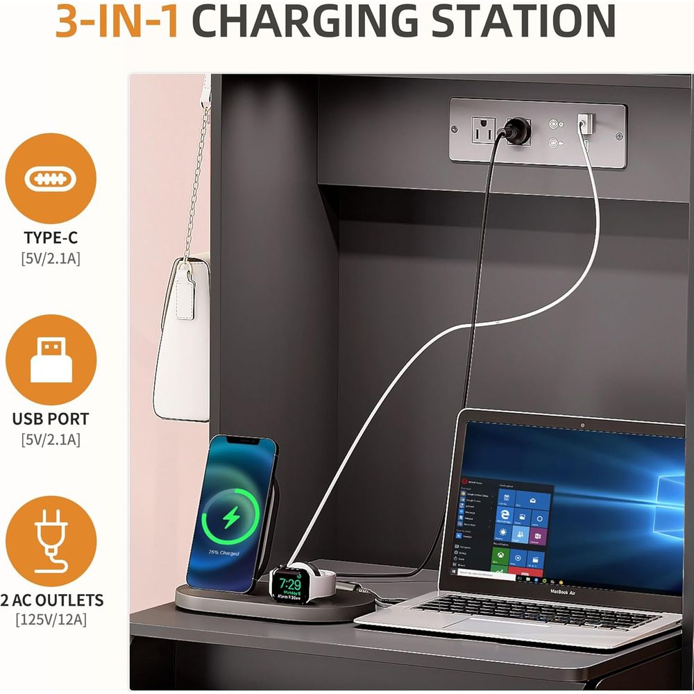 Human Sensor LED Vanity Desk w - Desk Vanity Setup ulasan dan harga