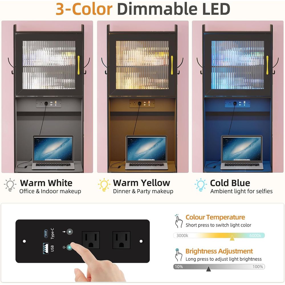 Human Sensor LED Vanity Desk w - Desk Vanity Setup ulasan dan harga