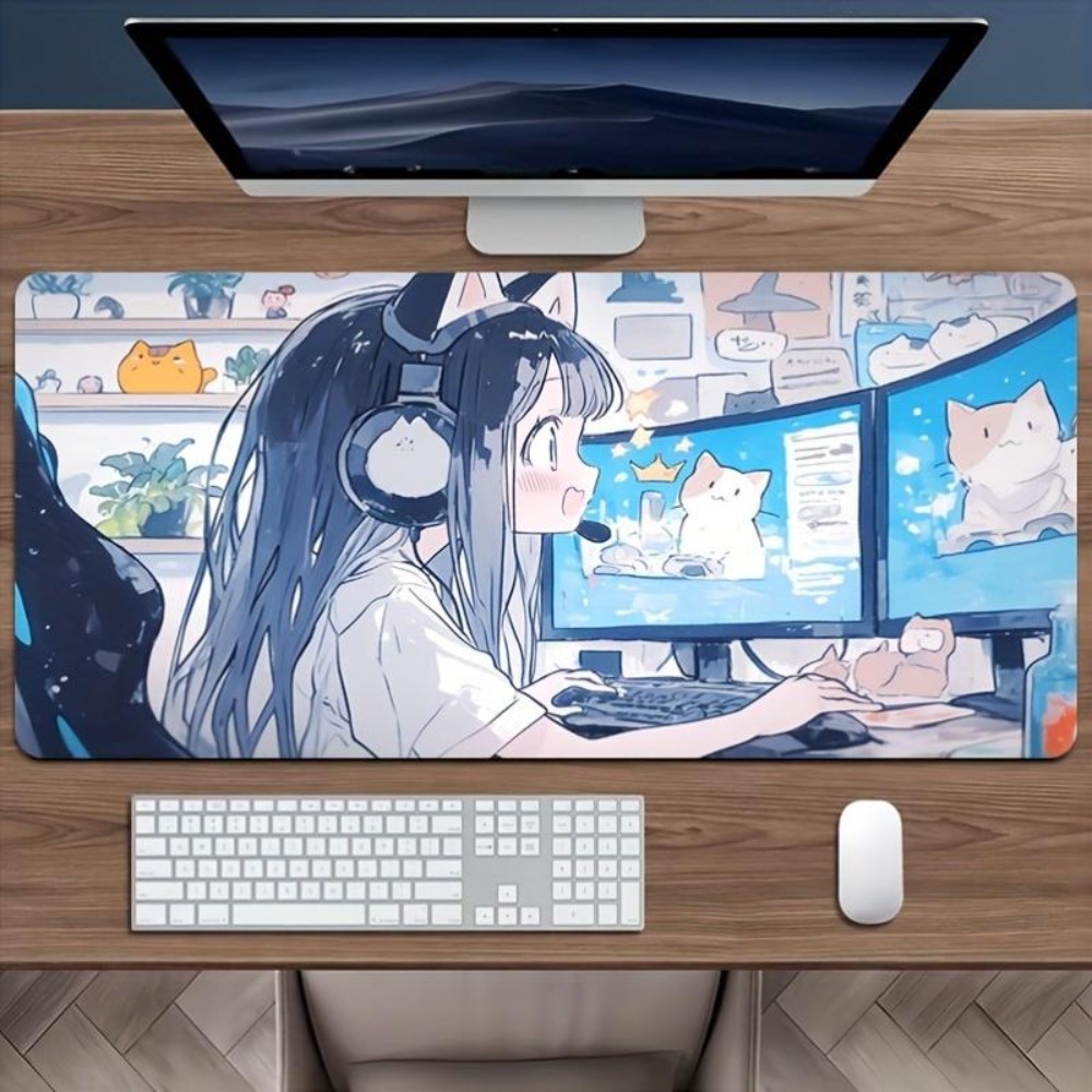 Cartoon Esports Girl Game Mous - Desk Setup Simple ulasan dan harga