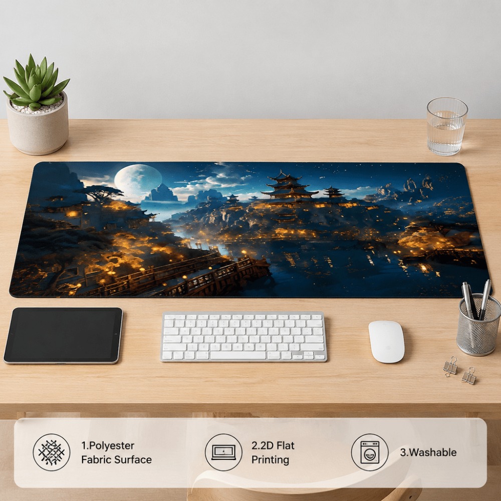 Original fantasy night city mo - Desk Setup Simple ulasan dan harga
