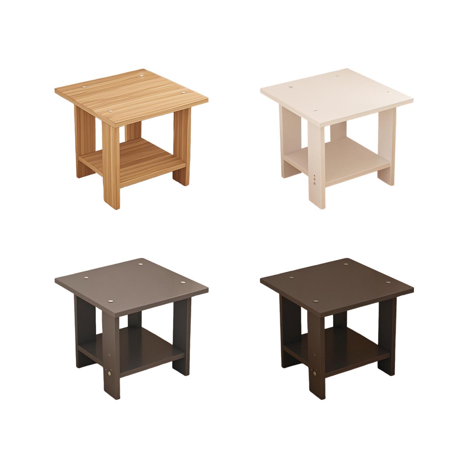 Wooden Double Layers Side Tabl - Desk Setup Notebook ulasan dan harga