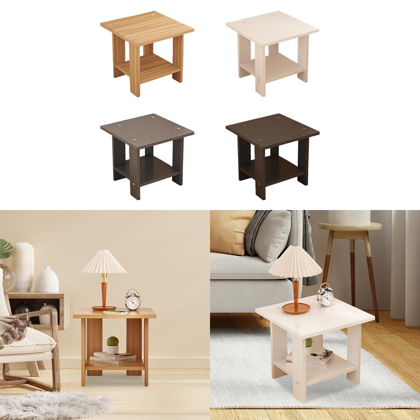 Wooden Double Layers Side Tabl - Desk Setup Notebook ulasan dan harga