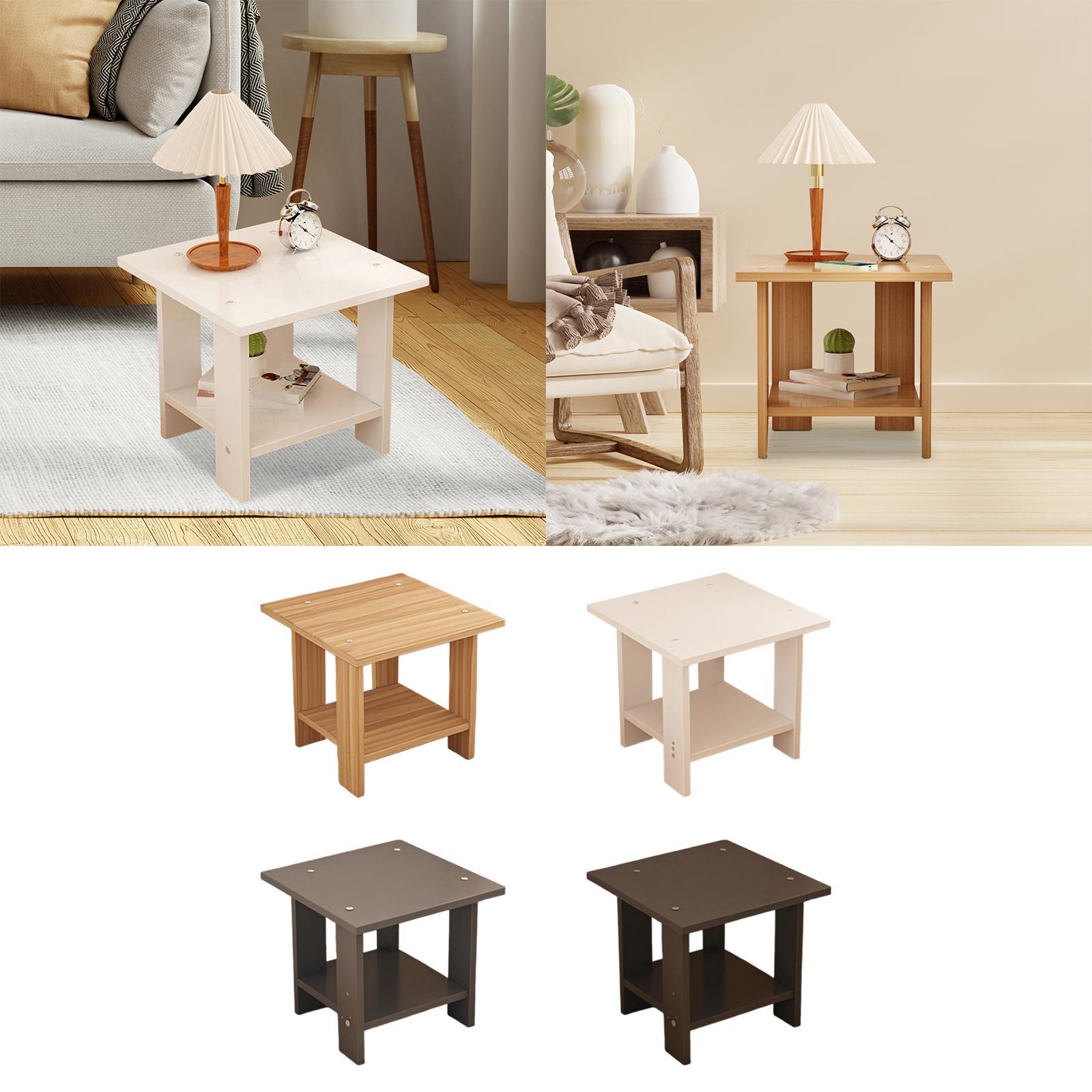 Wooden Double Layers Side Tabl - Desk Setup Notebook ulasan dan harga