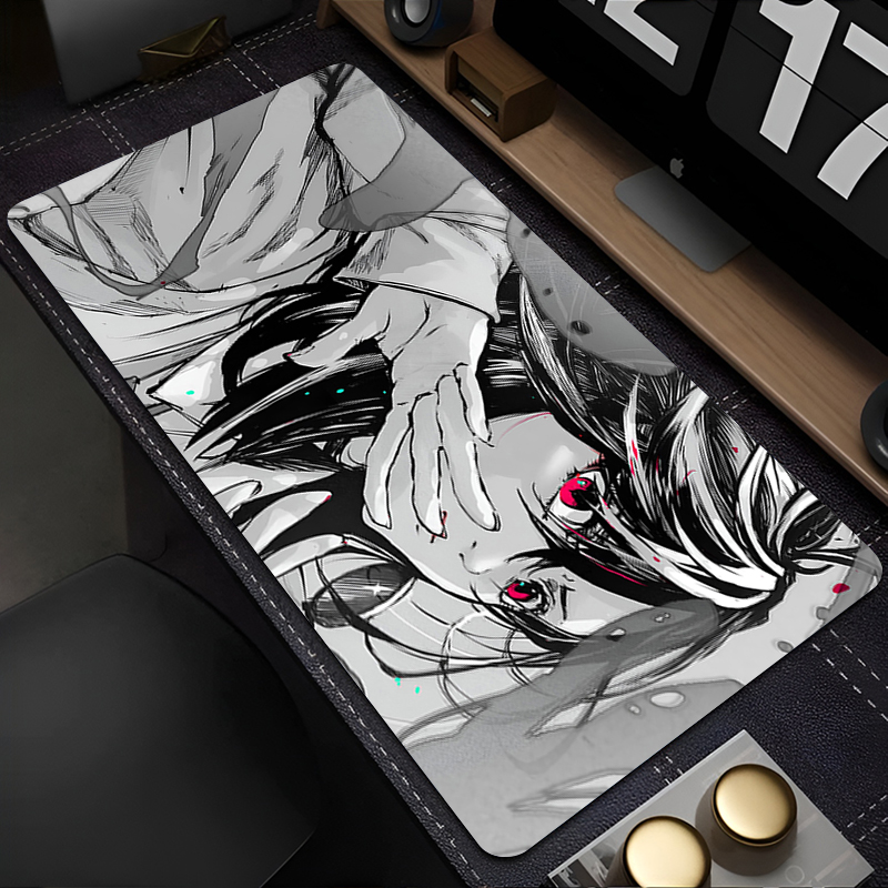 Mouse Pad PC Gaming Accessorie - Desk Setup Black And White ulasan dan harga