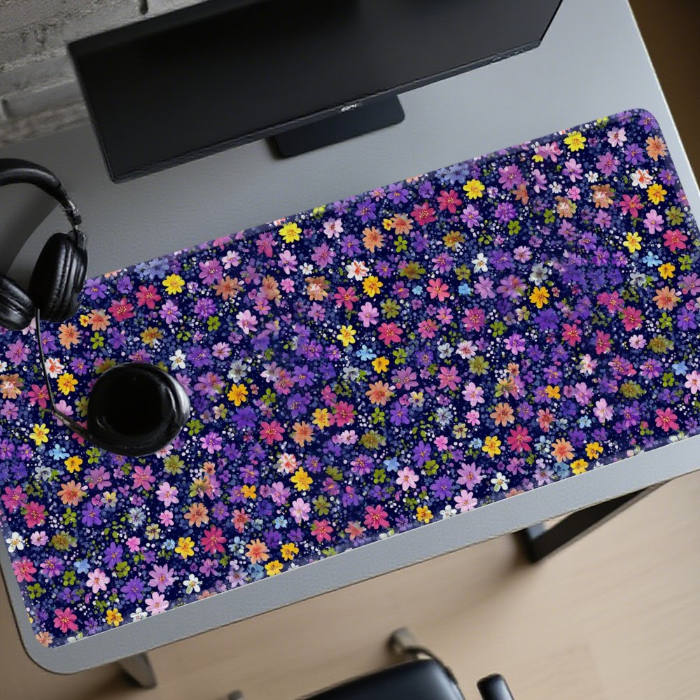 Floral Pattern Desk Mat Large  - Desk Setup Aesthetic ulasan dan harga
