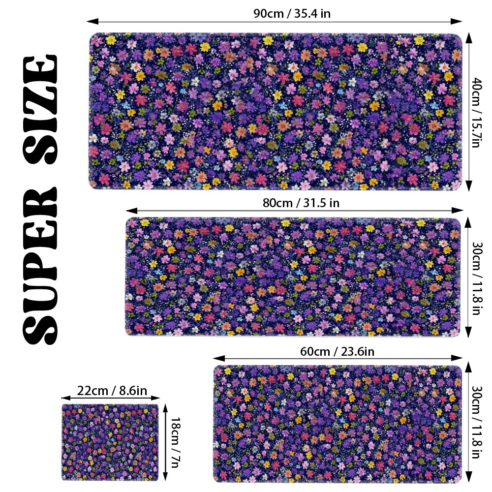 Floral Pattern Desk Mat Large  - Desk Setup Aesthetic ulasan dan harga