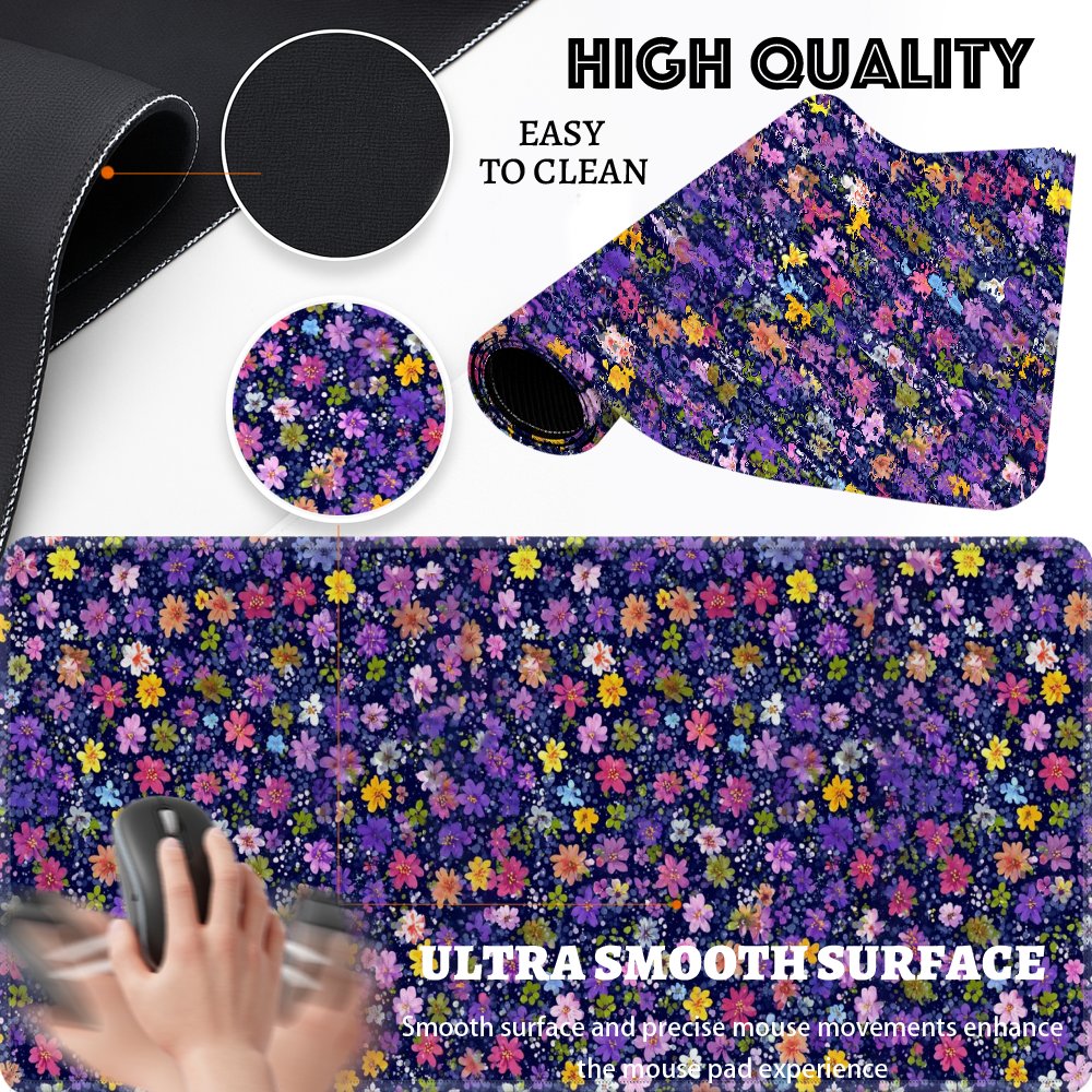 Floral Pattern Desk Mat Large  - Desk Setup Aesthetic ulasan dan harga