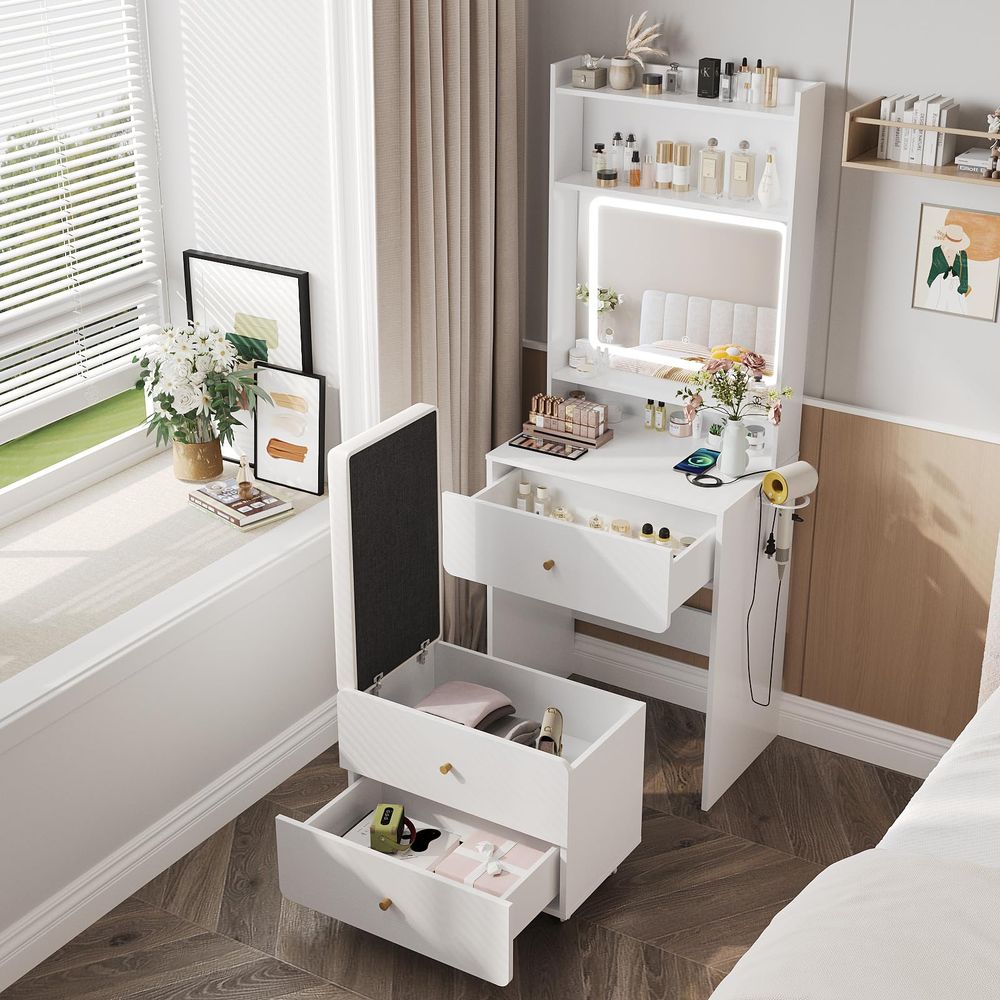 Up Vanity Desk with Mirror and - Desk Vanity Setup ulasan dan harga