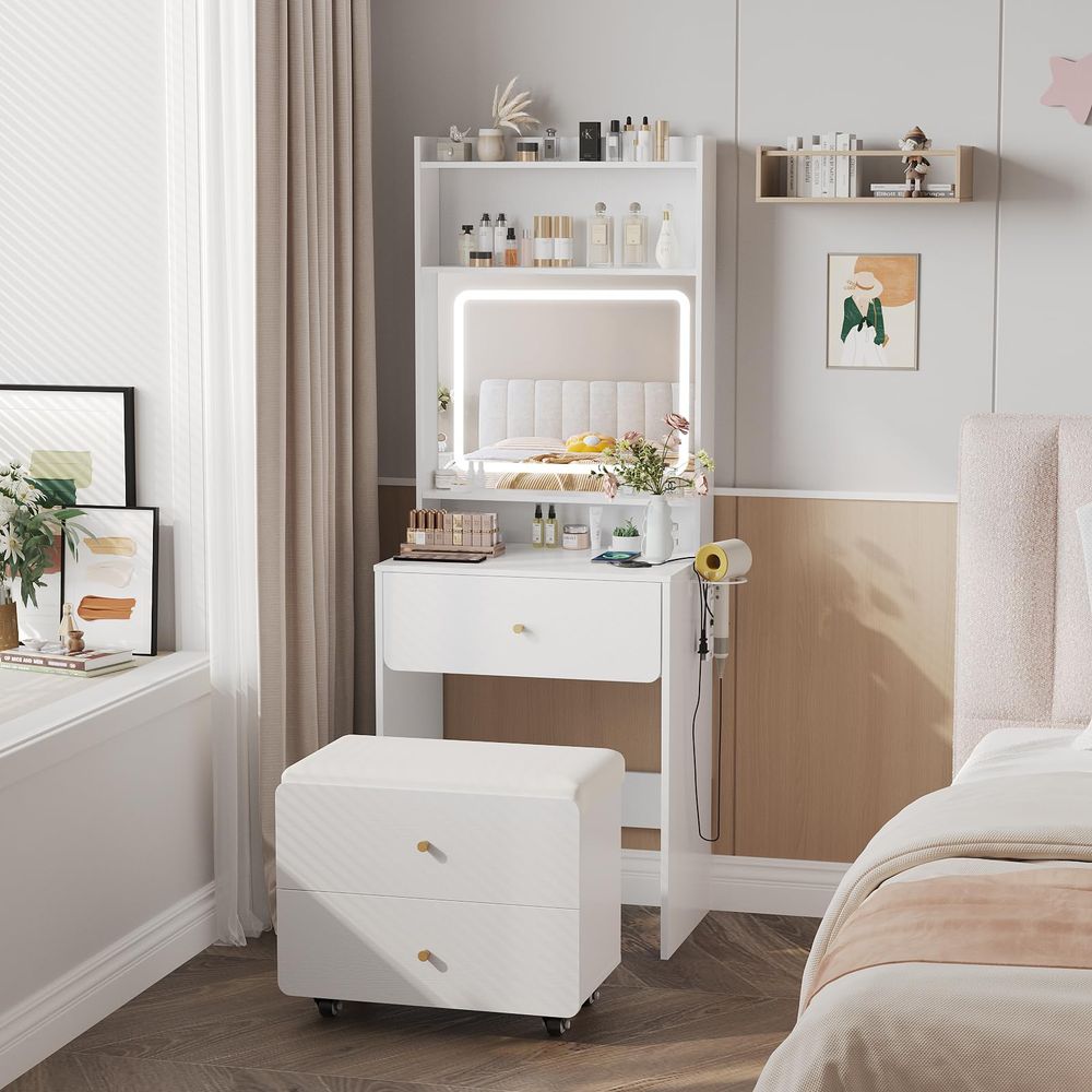 Up Vanity Desk with Mirror and - Desk Vanity Setup ulasan dan harga