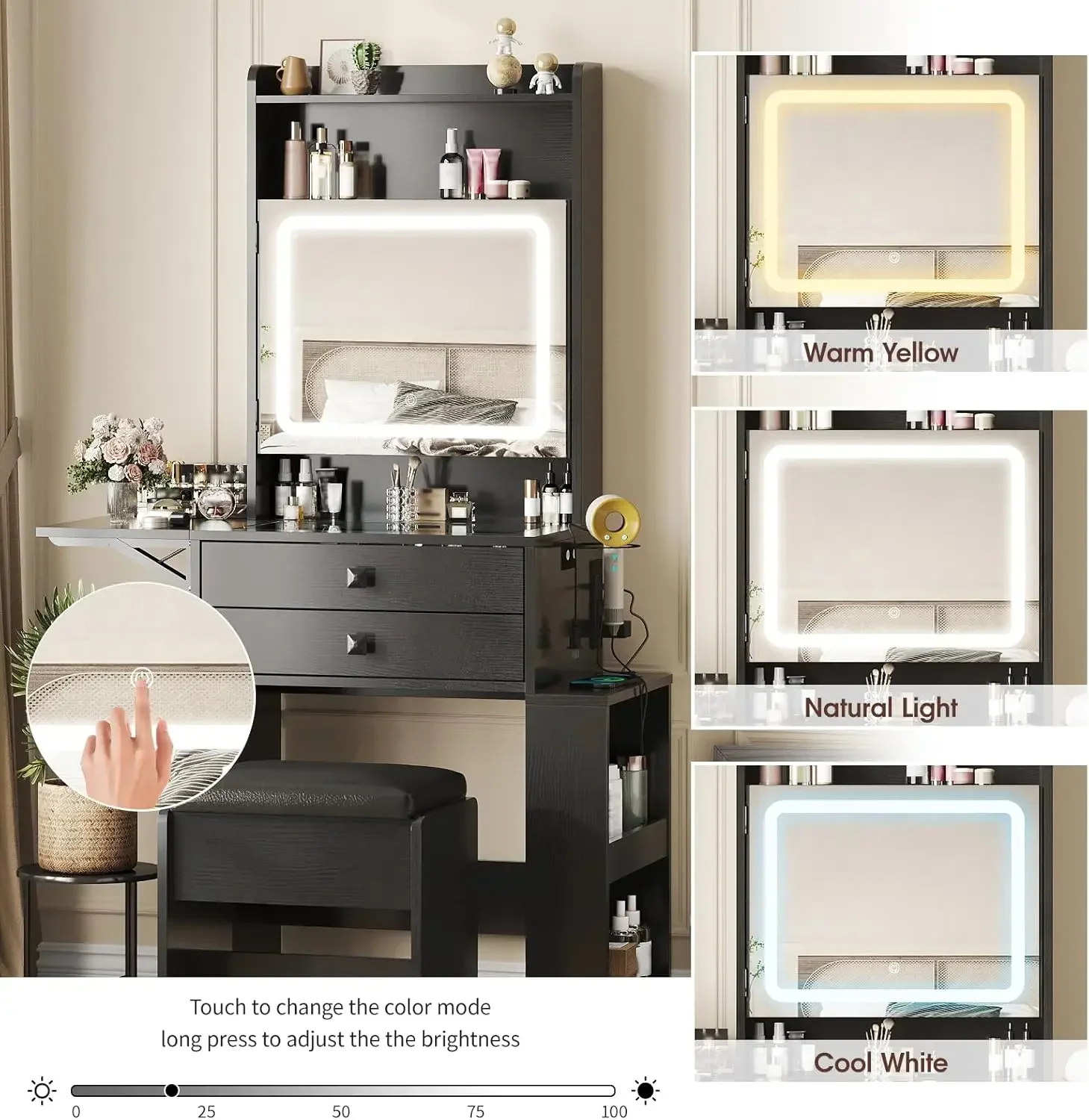 Small Makeup Vanity Desk, 3 Ad - Desk Vanity Setup ulasan dan harga