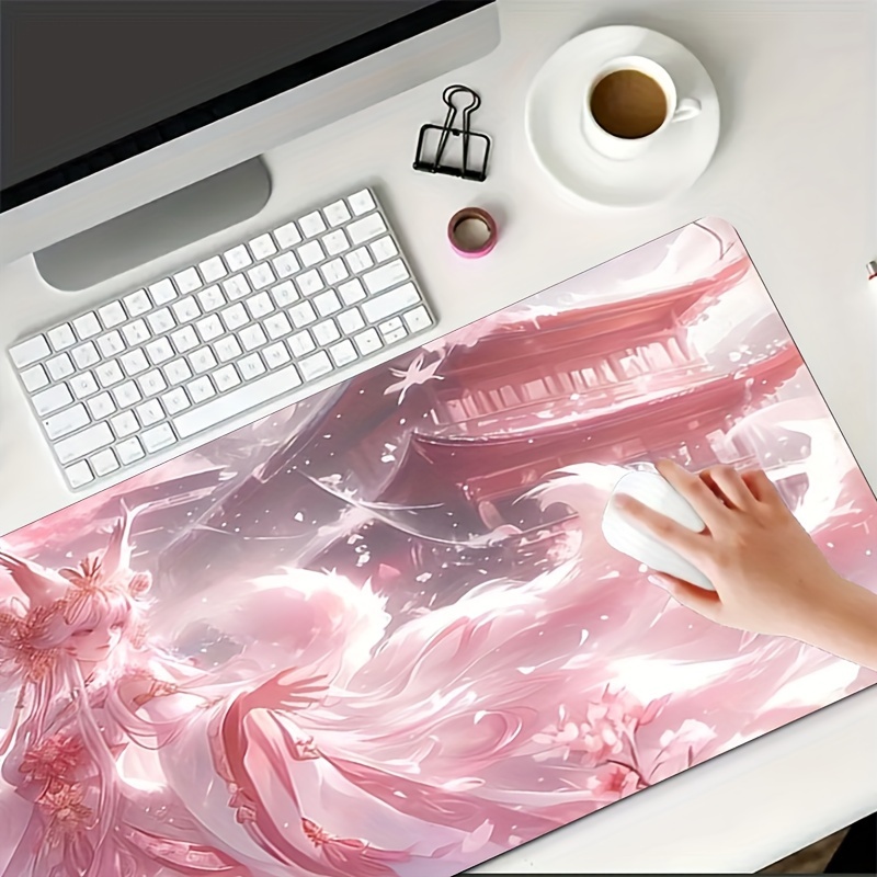 Anime Fox Girl Desk Mat, Exten - Desk Setup Aesthetic ulasan dan harga