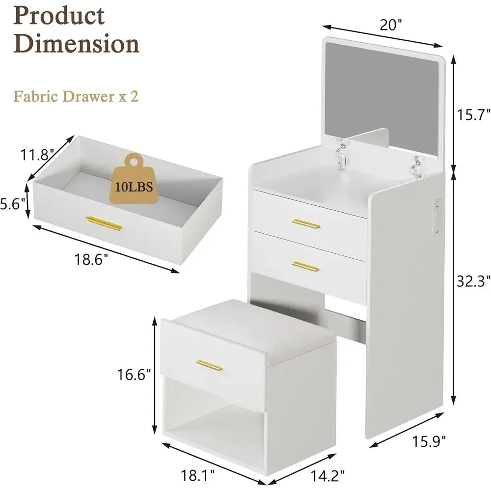 3-in-1 Vanity Desk with Flip-U - Desk Vanity Setup ulasan dan harga