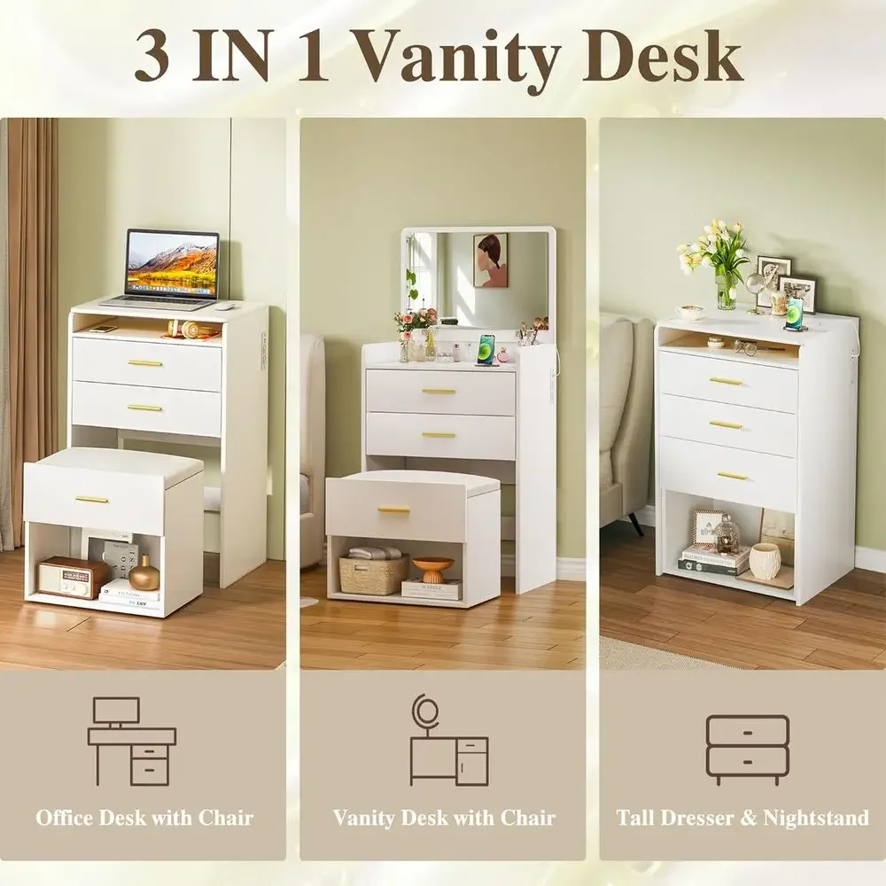 3-in-1 Vanity Desk with Flip-U - Desk Vanity Setup ulasan dan harga