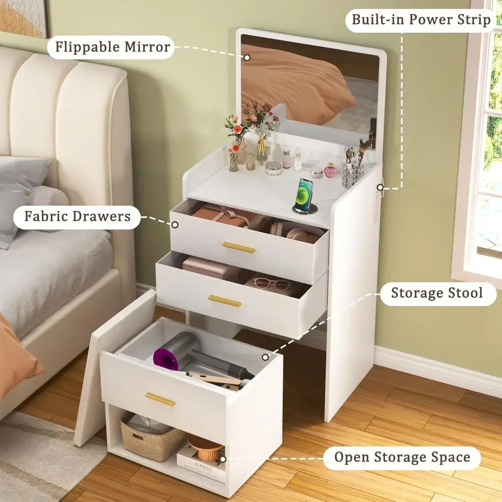 3-in-1 Vanity Desk with Flip-U - Desk Vanity Setup ulasan dan harga