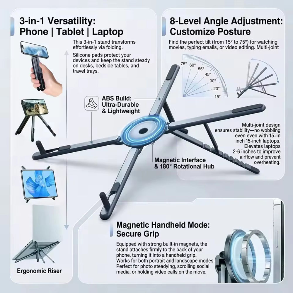 Portable Magnetic Phone Holder - Desk Setup Stand ulasan dan harga