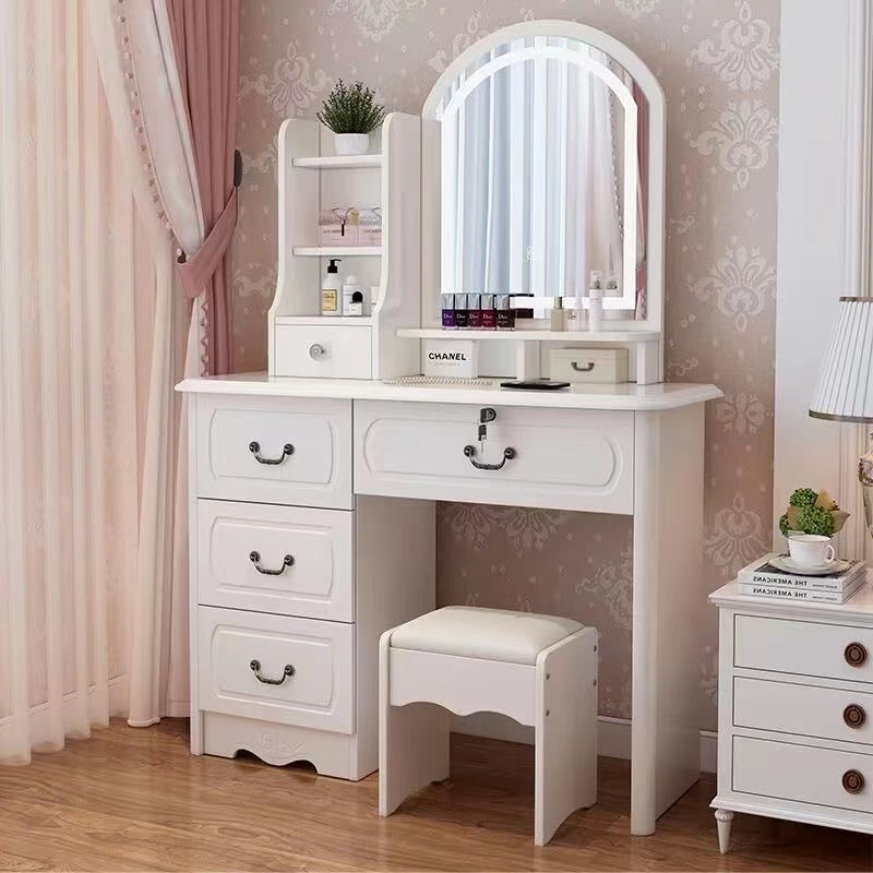 Girls White and Pink Modern Wo - Desk Setup Simple ulasan dan harga