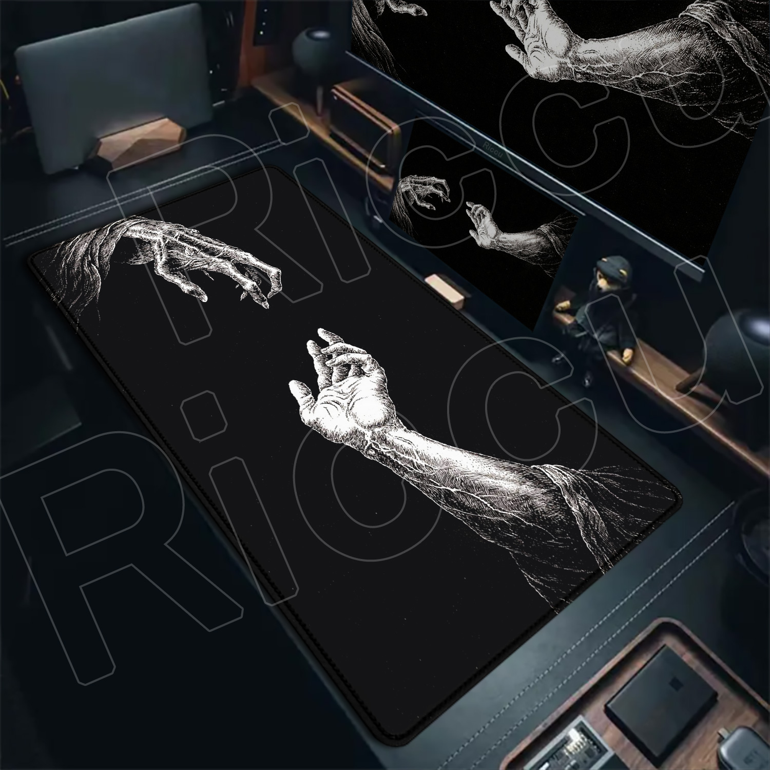 HD Large Black White XXL Gothi - Desk Setup Black And White ulasan dan harga