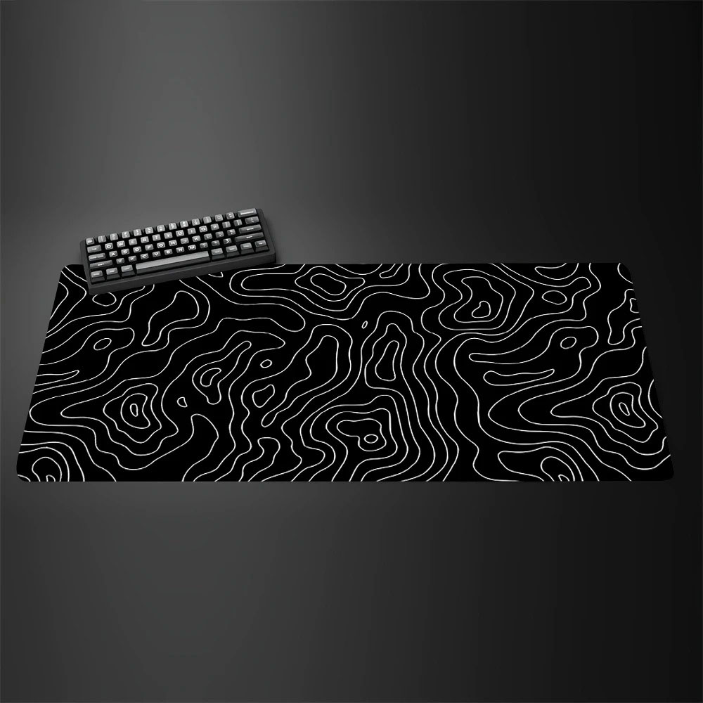 Topographic Map Large Gaming M - Desk Setup Black And White ulasan dan harga