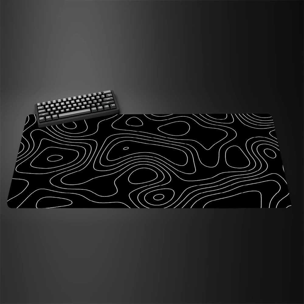 Topographic Map Large Gaming M - Desk Setup Black And White ulasan dan harga