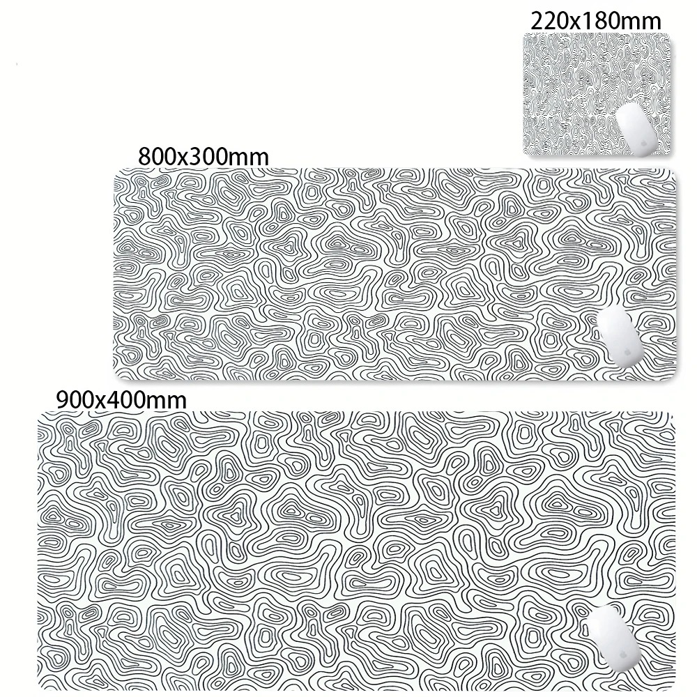 Topographic Map Large Gaming M - Desk Setup Black And White ulasan dan harga