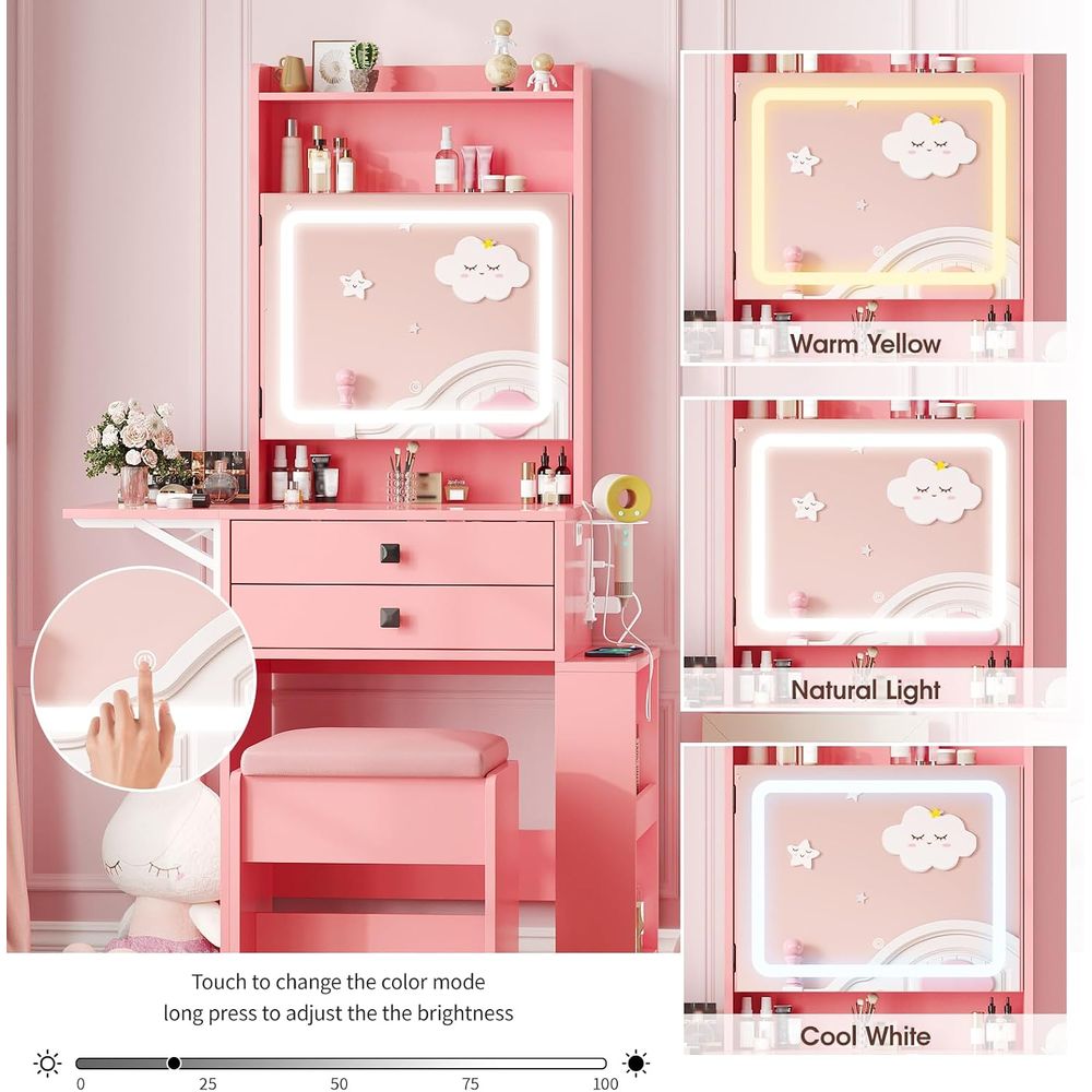 Vabches Small Makeup Vanity De - Desk Vanity Setup ulasan dan harga