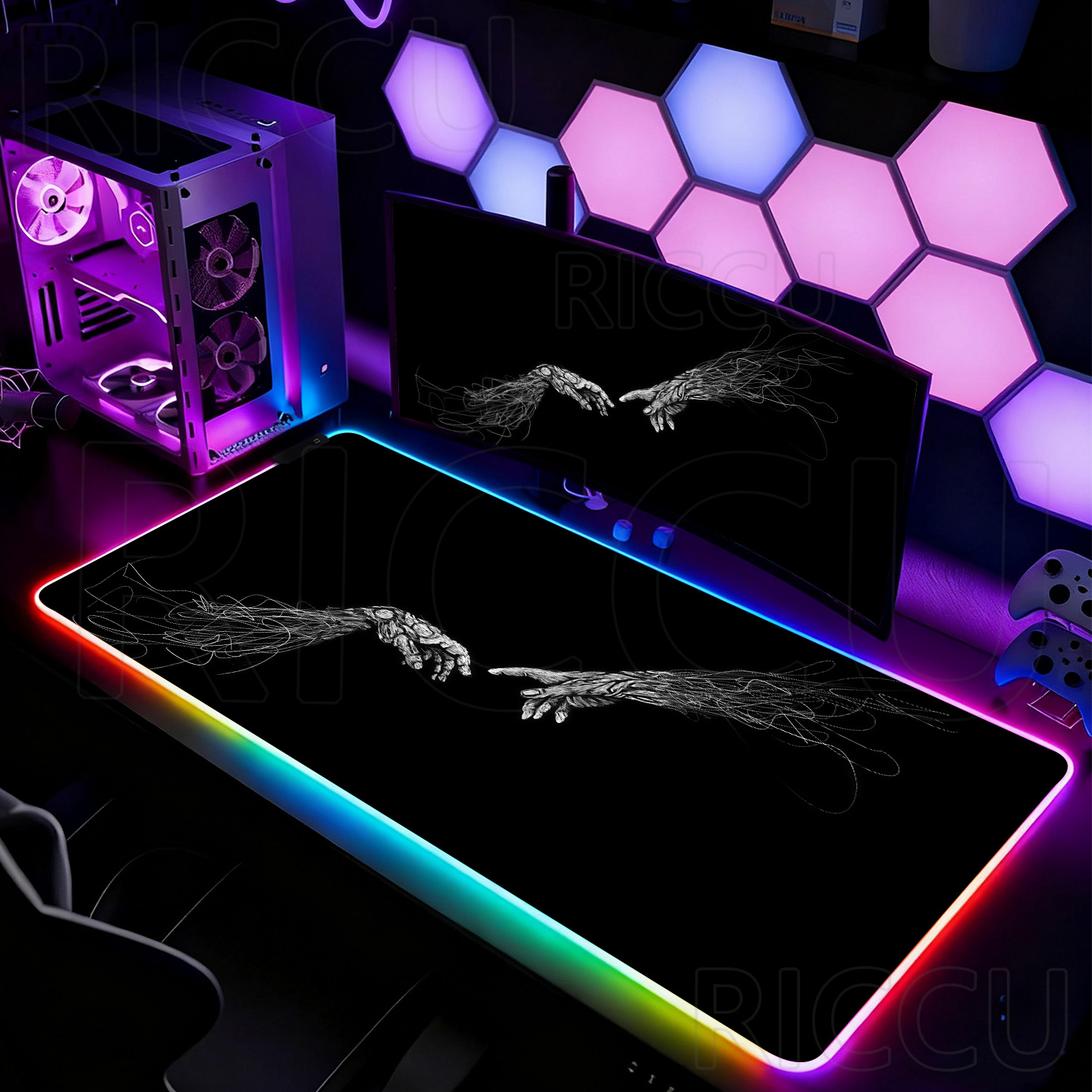 RGB XXL HD Large Black White G - Desk Setup Black And White ulasan dan harga