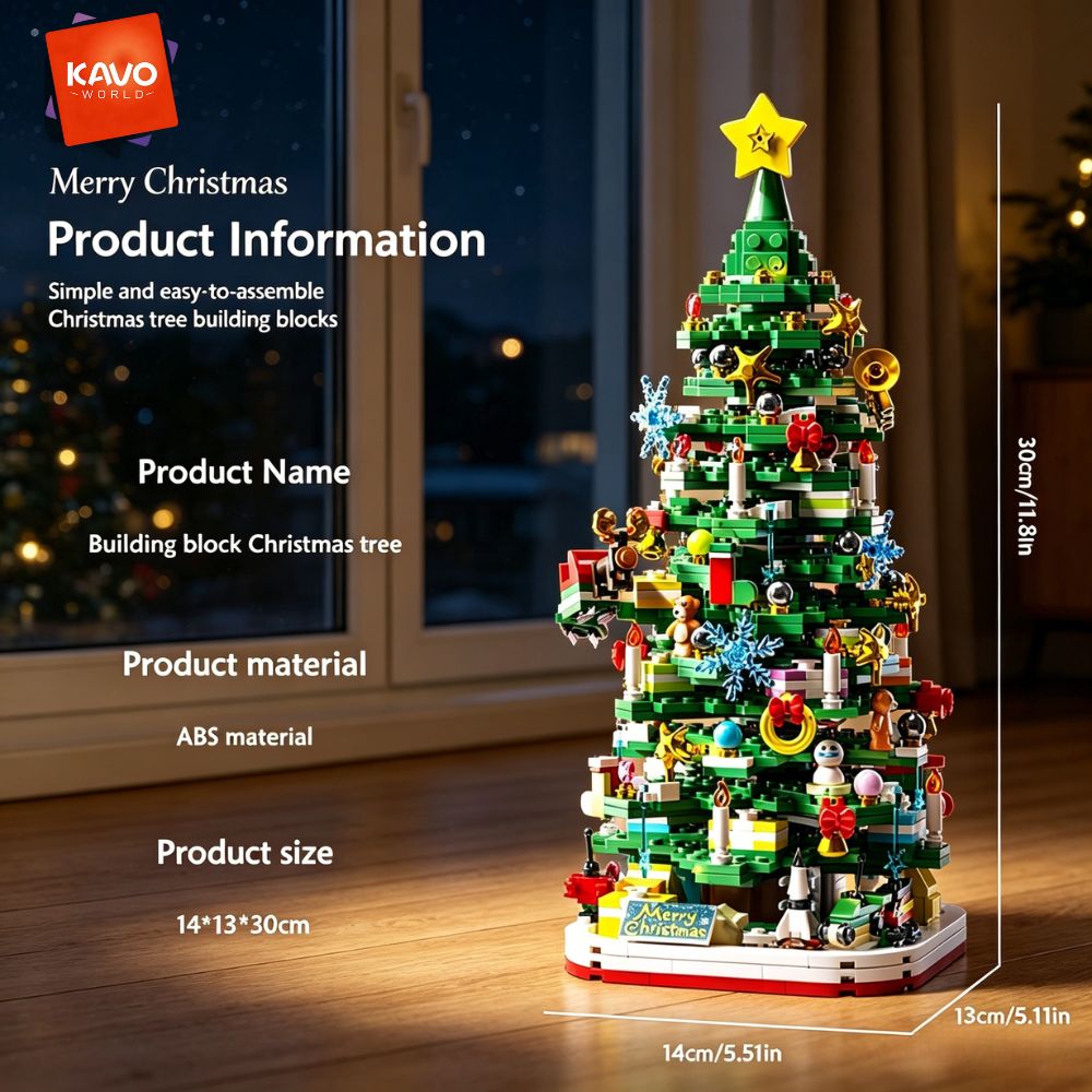KAVOWORLD 1024pcs Christmas Tr - Desk Setup Ideas Office ulasan dan harga