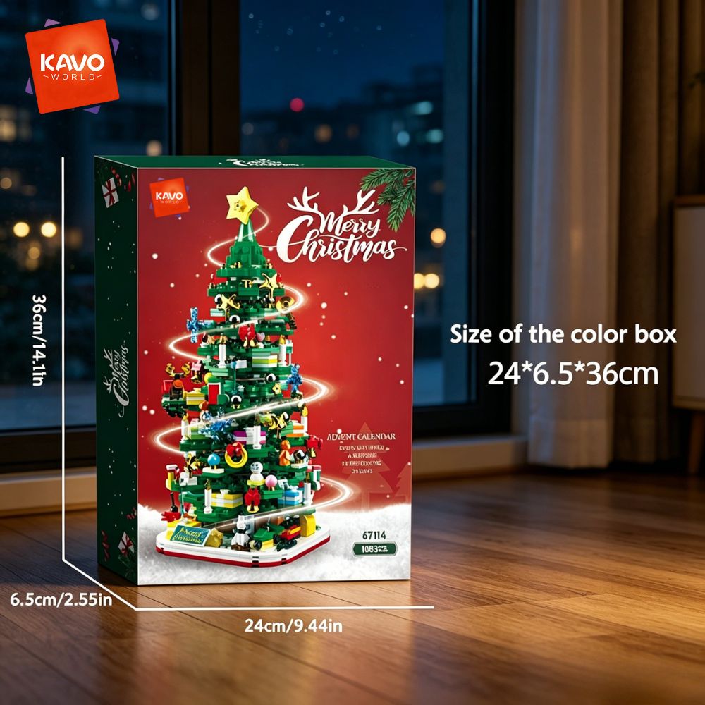 KAVOWORLD 1024pcs Christmas Tr - Desk Setup Ideas Office ulasan dan harga