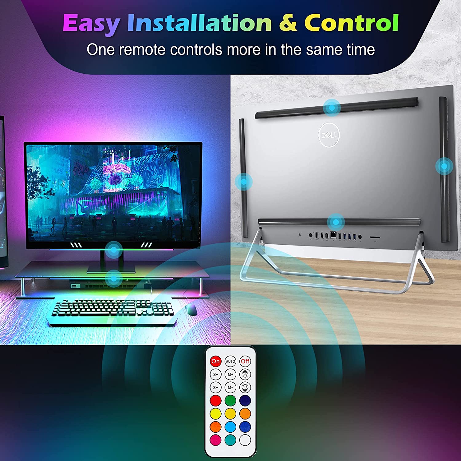 Under Monitor Light Bar RGB Dr - Setup Desk Monitor ulasan dan harga