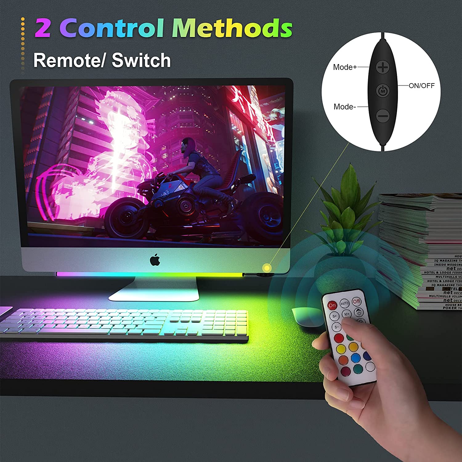 Under Monitor Light Bar RGB Dr - Setup Desk Monitor ulasan dan harga